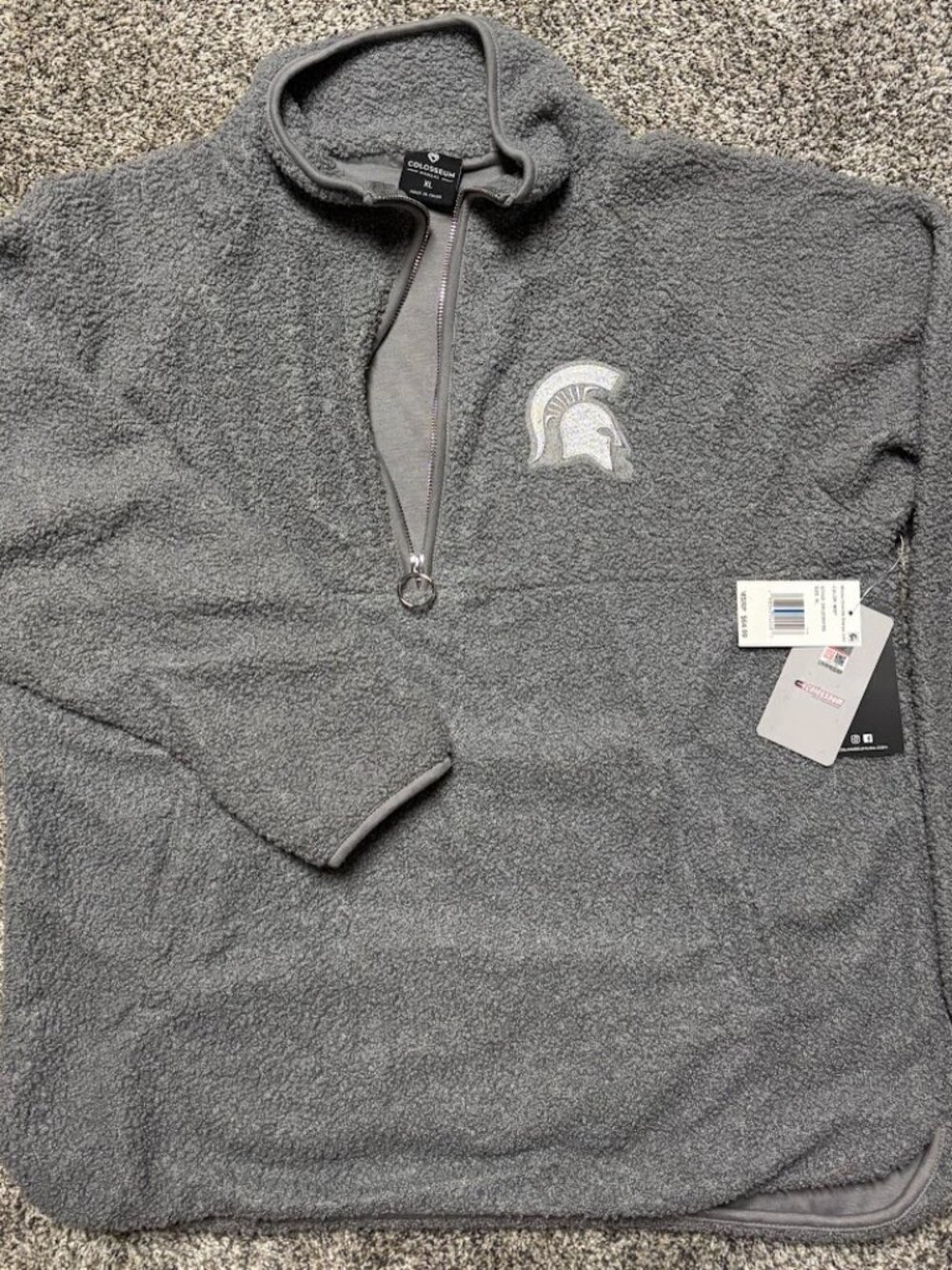 MSU Spartans Colosseum Winter Chenille Sherpa Quarter-Zip Jacket